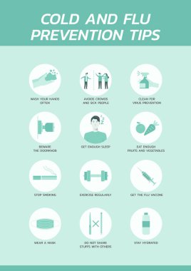 Dokuz soğuk algınlığı ve grip önleme, hummaya karşı bilgi konsepti, sağlık ve sağlık hizmetleri ve sağlık konularında ipucu veriyor