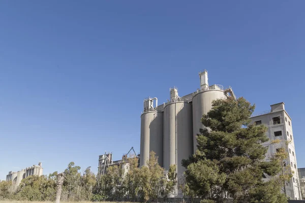 Panoramatický Pohled Cementárna Industrial Estate Přístavu Sagunto Valencie Španělsko — Stock fotografie