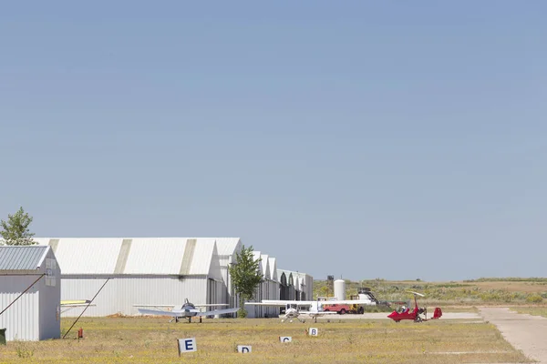 Partial View Facilities Aerodrome Can See Some Airplanes Circulating — Stock Photo, Image