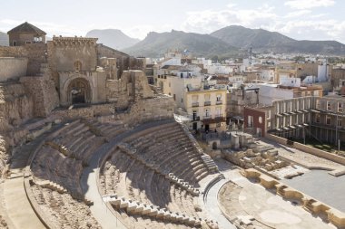 Cartagena Roma Tiyatrosu, Murcia, İspanya'dan kısmi görünümünü
