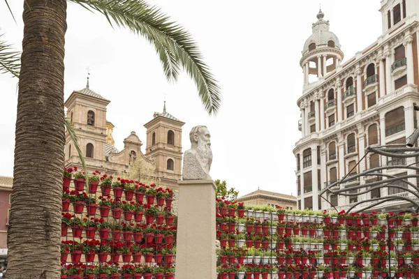 Kırmızı Beyaz 2018 Plaza Santo Domingo Murcia Spanya Bahar Şenlikleri — Stok fotoğraf