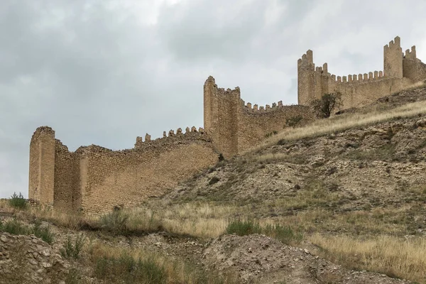 Wall Castle Albaracin Medieval Historical Town Province Teruel Aragon Spain — Stock Photo, Image