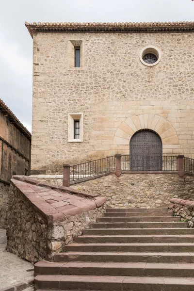 View Albarracin Castle Town Church Tower Left Side Teruel Aragon — Stock Photo, Image
