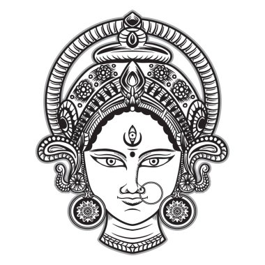 Happy Navratri, Durga Pooja, Maa Durga, Hint / Hindu hediye kartı, broşür, poster vs..