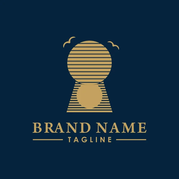 Plaj evi logosu yaratıcı kavramı