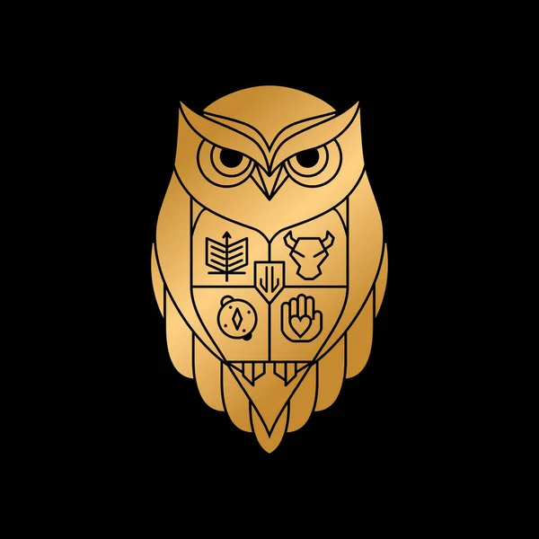 Modern baykuş arması aile logosu yaratıcı konsept