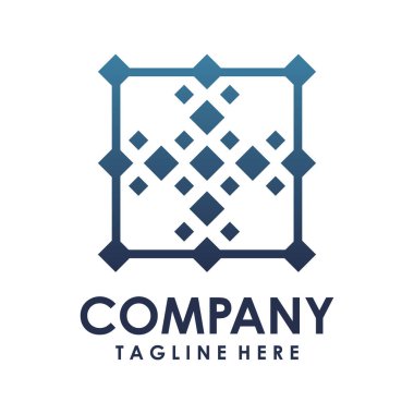 soyut kare elmas logosu yaratıcı konsept