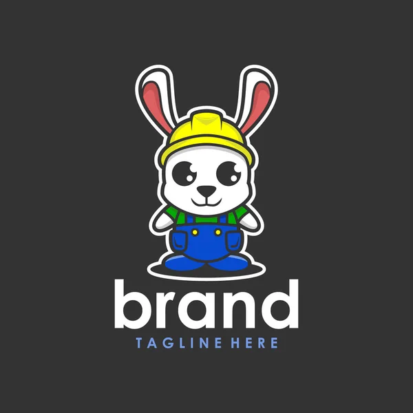 Bunny inşaatçı logosu yaratıcı konsept