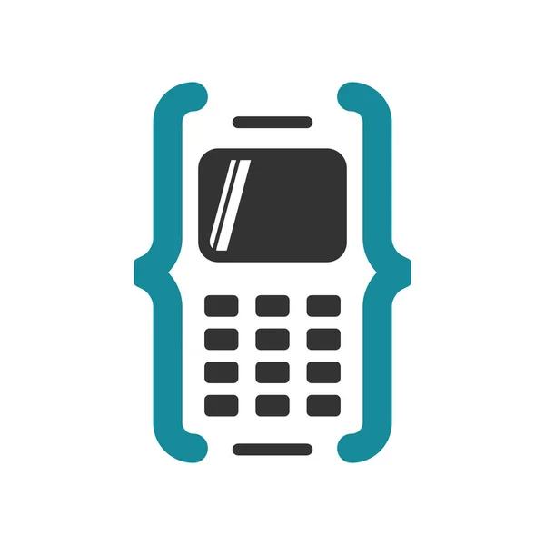 Творческая Концепция Логотипа Разработчика Приложений Кодирования Смартфонов — стоковый вектор