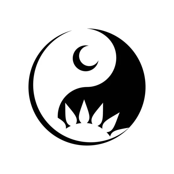 Yin Yang Día Noche Logo Creativo Concepto — Vector de stock