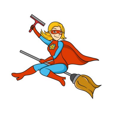 Kadın kahraman ev sahibi logo çizimi