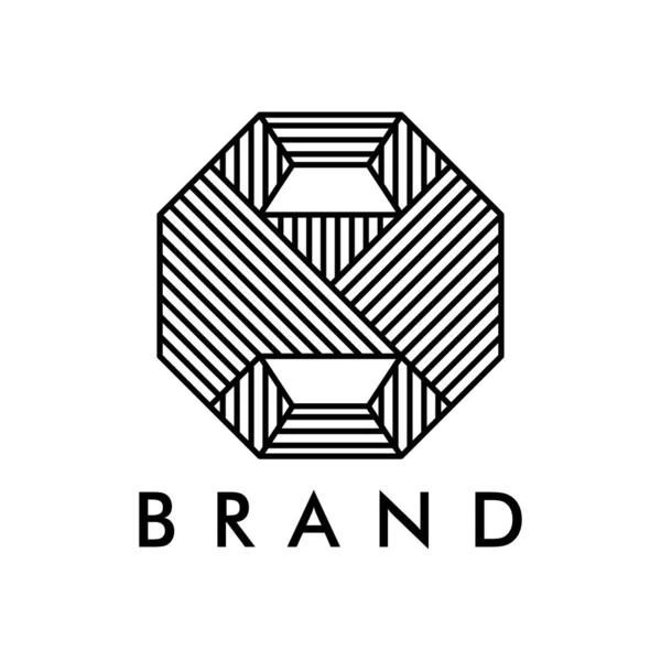 Panneau Bois Logo Luxe Concept Créatif — Image vectorielle