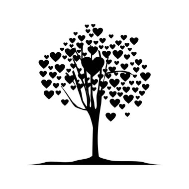 ağaç sevgisi logosu illüstrasyon yaratıcı kavram