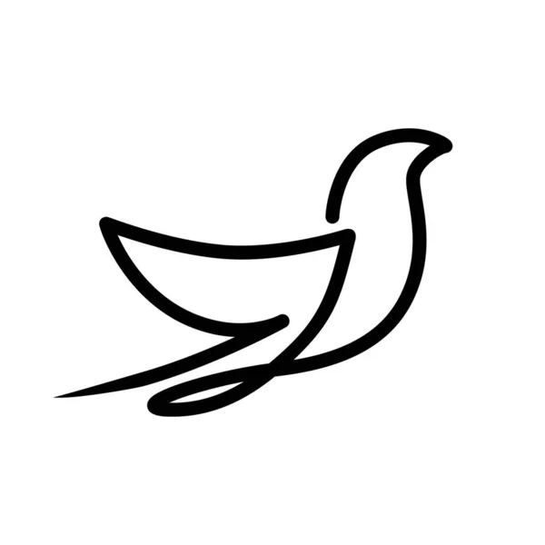 Tragar Pájaro Icono Ilustración Línea Arte — Vector de stock