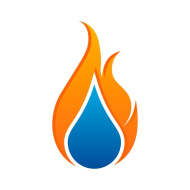 yaratıcı kavram su ve gaz logosu sembolü