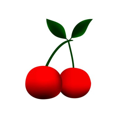 Beyaz arka planda kirazlar. Raster illüstrasyonu.