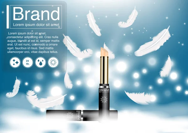 Kozmetikai Reklám Toll Koncepció Luxusálarcos Mockup Illusztráció Eps10 Vektor Használat — Stock Vector