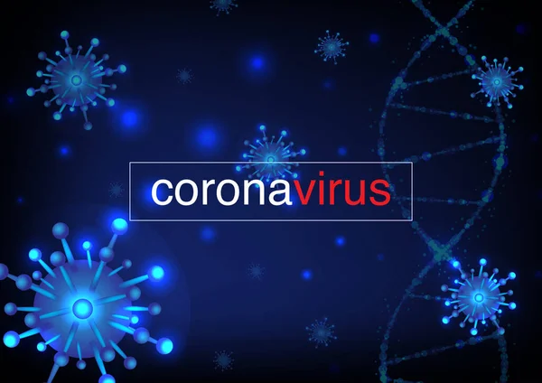 Virus Corona Maladie Covid 2019 Sur Fond Bleu Utilisez Pour — Image vectorielle