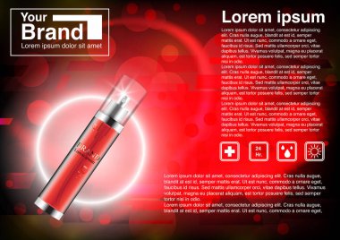 Kozmetik reklam konsepti vektörü. Lüks sprey maketi. 3D illüstrasyon ve EPS10 Vektörü. Pankart, web sitesi, şablon, broşür, poster ve diğer tasarım için kullan