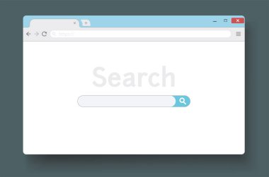 İnternet arama penceresi. Tarayıcı sekmesi düz vektör çizimi