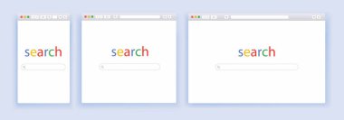 Tarayıcı penceresi. İnternet ekran çerçevesi, tarayıcı arama ekranı, web sayfası boş sekme web sitesi