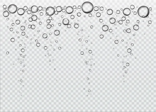 Realistic Vector Air Bubbles Water Rain Drops Air Bubbles Isolated — Stock Vector