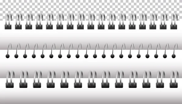 Järnspiraler Till Anteckningsbok Wired Spiral Stål Ring Bindningar För Anteckningsbok — Stock vektor
