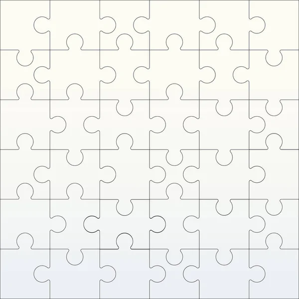 Puzzle Grid Șablon Pătrat Puzzle 6X6 Grid Jigsaw Joc Alăture — Vector de stoc