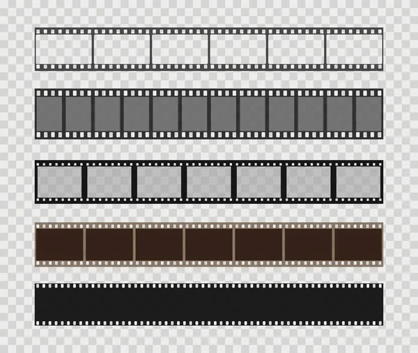 Modelos Tiras Filme Ilustração Vetorial Criativa Antigo Conjunto Molduras Tiras — Vetor de Stock