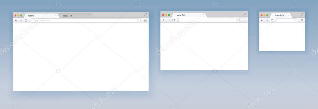 Browser interface. Window concept internet browser. Mockup browser screen design