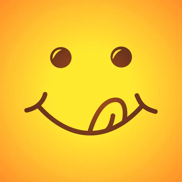 Una Sonrisa Deliciosa Comida Sabrosa Comiendo Cara Emoji Ilustración Vectorial — Vector de stock