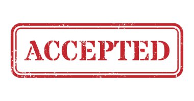 Kabul edilen kauçuk damga vektör illüstrasyonu.