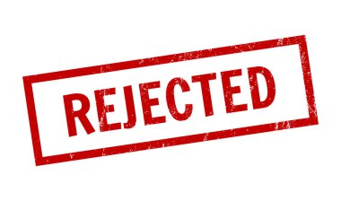 Kırmızı grunge lastik damga. Belge veya vize başvurusu için sınır işaretini reddet