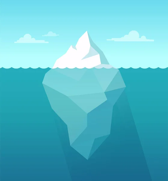 Desenhos Animados Fundo Iceberg Vista Subaquática Vector — Vetor de Stock