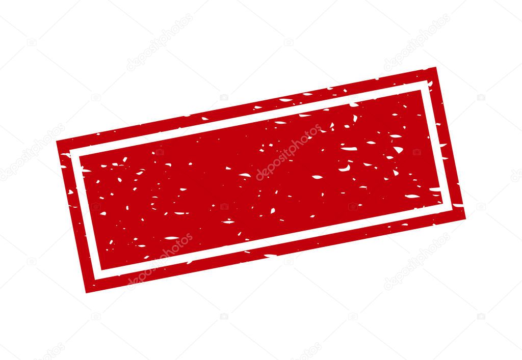 Red frame of ruuber stamp vector icon