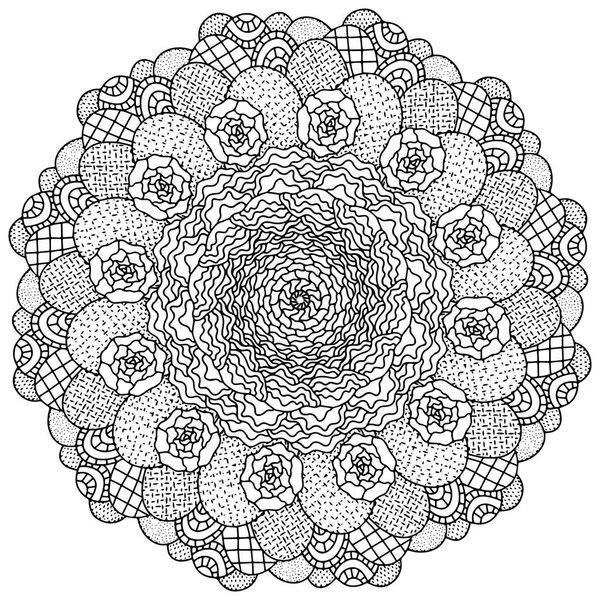 Fleur Cactus Mandala Coloriage Page Stock Vectoriel Illustration Cactus Fleurs — Image vectorielle