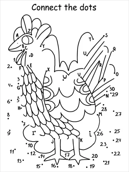 Conecte a Galinha Da Galinha Do Jogo Dos Pontos Ilustração do
