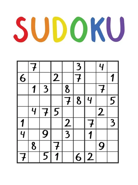 Rolig Sudoku Spel För Barn Och Vuxna Nummer Logik Spel — Stock vektor