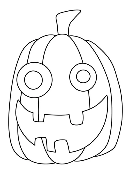 Cara Sonriente Tonta Calabaza Tallada Ilustración Simple Vector Stock Blanco — Archivo Imágenes Vectoriales