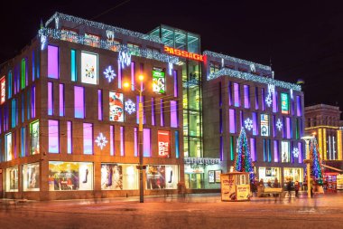 Yeni yıl, Yekaterinoslavsky Bulvarı şehir Dnipro, Ukrayna