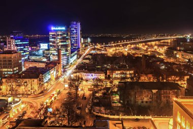 Bir yükseklikten şehir Dnipro, Ukrayna'nın şehir panoraması