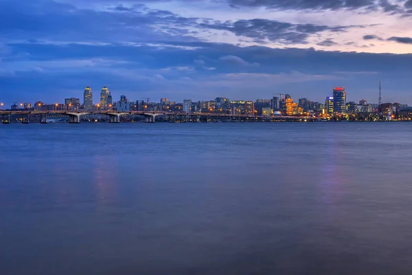 Dnieper Noche Febrero País Ucrania —  Fotos de Stock