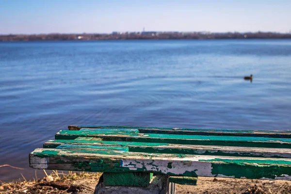 Bahar Bahar Zamanı Son Buz Şehir Dnipro Ukrayna Geldi — Stok fotoğraf