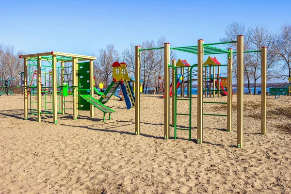 Sports Gym Children Playground Beach City Dnepr Ukraine — Stock Photo, Image