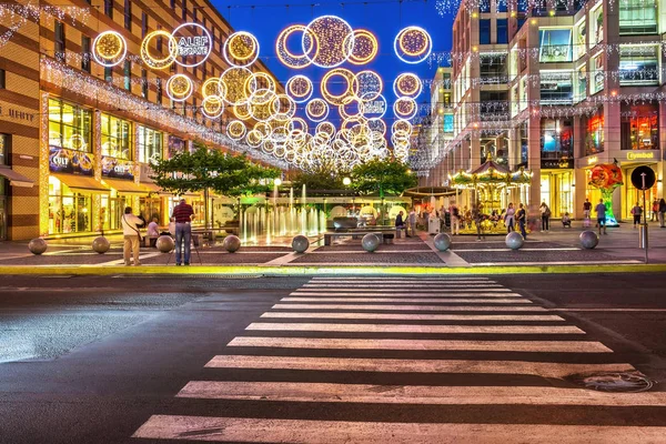 Yekaterinoslavsky Boulevard Nueva Iluminación Calle Ciudad Dnepropetrovsk Dnipro Ucrania — Foto de Stock