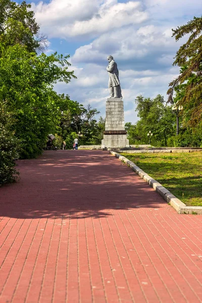 Dnieper Cidade Brilhante Ponte Merefo Kherson Ilha Monastery Monumento Shevchenko — Fotografia de Stock