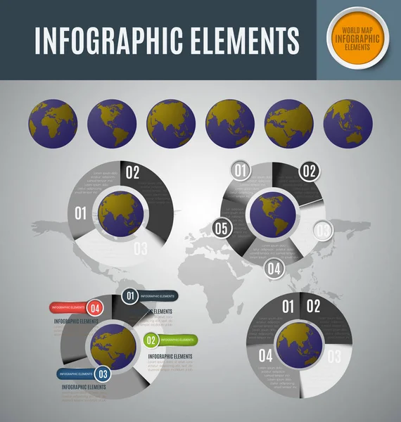 Modèle Carte Monde Infographique Illustration Vectorielle Peut Être Utilisé Pour — Image vectorielle