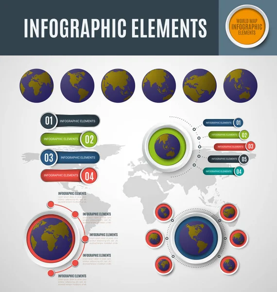 Modèle Carte Monde Infographique Illustration Vectorielle Peut Être Utilisé Pour — Image vectorielle