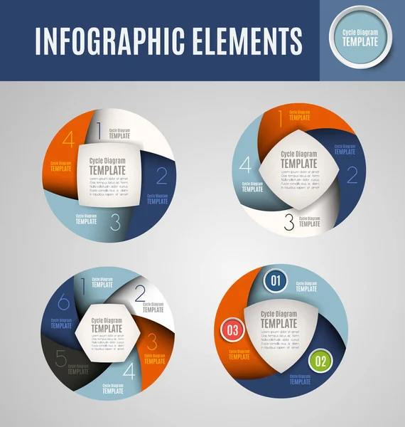 Ensemble Infographie Cercle Vectoriel Modèle Pour Diagramme Cycle Graphique Présentation — Image vectorielle