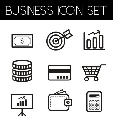 iş hattı Icon set vektör.